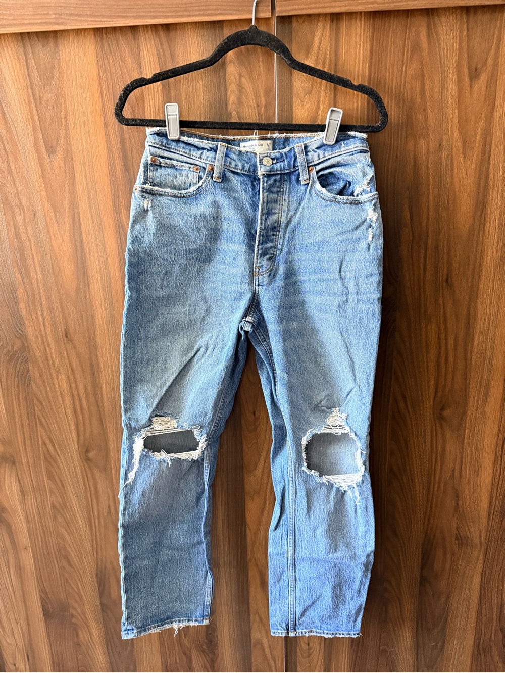Abercrombie & Fitch Light Blue High Rise 'The Dad' Jeans